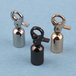 13mm inner metal tassel cap clasp hook,gun black/silver/light gold hanging tassel cap with swivel clasp,screw connector bag hanger for bags