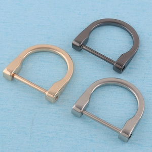 Anello a D a ferro di cavallo in metallo da 1", anello a D con grillo a vite in lega interna da 25 mm, passante per cinturino con fibbie a D a forma di U in metallo per portachiavi in pelle artigianale