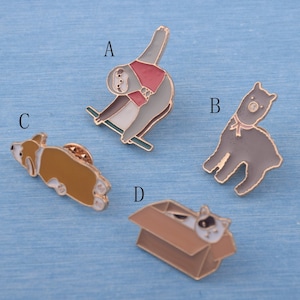 Animal Enamel Brooch Pins Badges Kawaii Brooch Cute Money Dog Cat Brooch Cartoon Brooch Pins Creative Artwork Pins Clothes Decoration