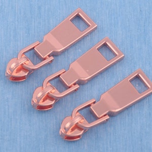 Rose Gold #5 Zipper Slider Puller: Metal Zip Head (5-10 pcs)