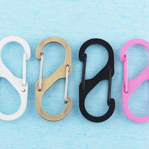 S-Shaped Carabiner Keychain: Antique Brass Snap Hooks (10pcs)
