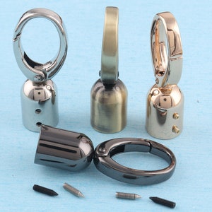 15mm Metal Tassel Cap Clasp Hook: Antique Brass Bag Hanger
