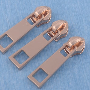 Light Gold #5 Zipper Slider Puller: 33mm Metal Zip Head (5-10 pcs)
