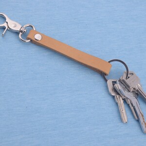 Leather Key Fob with Swivel Snap: 160mm Keychain Ring