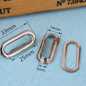 20 Sets Silver Oval Eyelets Grommets: 25mm DIY Garment Accessories