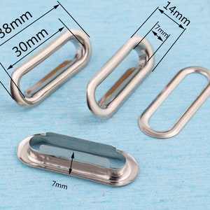 Silver Oval Eyelets with Washers: 30mm DIY Grommets, 20 Sets