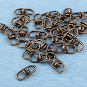 Antique Brass Swivel Snap Hooks: Keychain Hardware DIY (50-100 pcs)