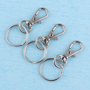 10-20pcs silver swivel sanp clasp with 20mm split ring,48mm keychain ring supplies lobster clasp for keychain accessories