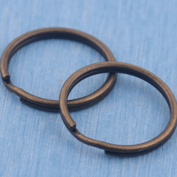 1" antique brass double split ring,25mm outer metal round circle connector ring linking rings ,iron double loops split rings open jump rings