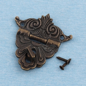 48*45mm Antique Brass Wooden Box Lock Latch Jewelry Box Catches and Latch Gift Box Latches Ancient Chest Wooden Box Hasp Hardware Supplies