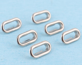 Ojetes ovalados de metal plateado con arandelas: accesorios para hacer tú mismo