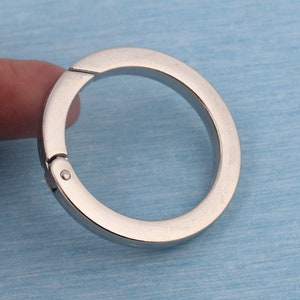Silver Square Edge Spring O Ring: 32mm Openable Carabiner for Bag Strap