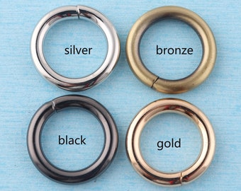 Junta tórica de hierro sin soldar de 20 mm: latón antiguo, negro, dorado, plateado