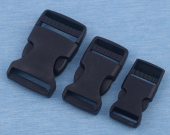 5/8" 3/4" 1.25" black plastic curved side release buckle,adjuster quick release buckle,survival bracelet strap/luggage/belt/webbing/collar