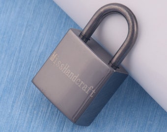 Serrure de sac à main gravée personnalisée : cadenas de sac en métal avec clé