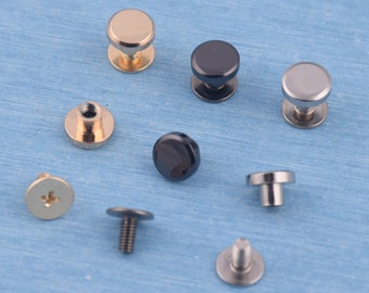 Flat Head Screw Rivets: 8mm DIY Bag Studs (10-30pcs)