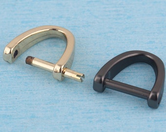 1/2 « anneau en fer à cheval en métal d, vis intérieure de 13 mm dans l’anneau d de manille, vis en métal en forme de U d sangle de boucle pour porte-clés de sac à main en cuir
