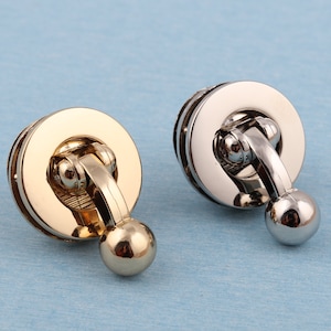 30mm Round Metal Purse Lock: Clutch Bag Twist Clasp