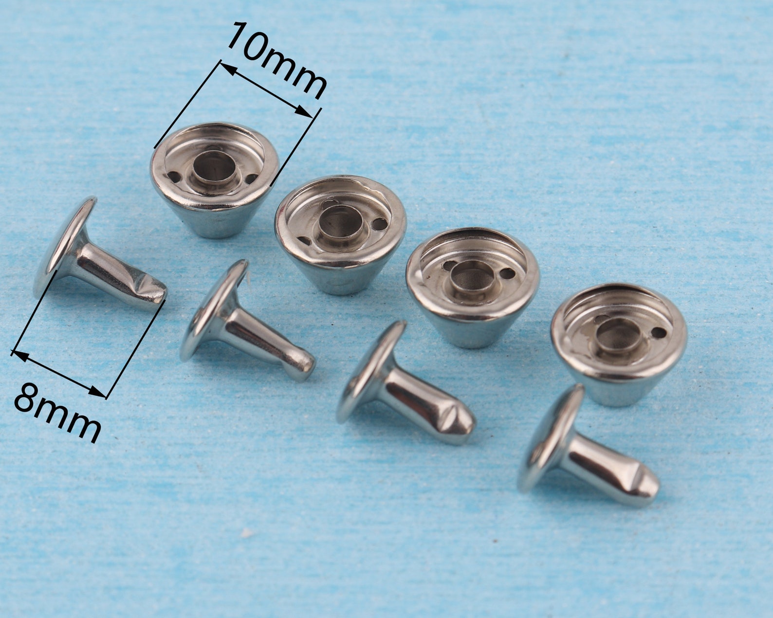 50 Sets Silver Bucket Rivets10mm Double Cap Metal - Etsy