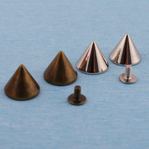 Punk Rock Spitzniete: Schraubniete aus Metall für Lederarbeiten (15 x 13 mm)