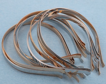 Diadema de metal de 7 mm de ancho con extremo doblado, diadema de metal, diadema en blanco, diadema de metal, diadema simple, diadema lisa, accesorios para el cabello de bricolaje