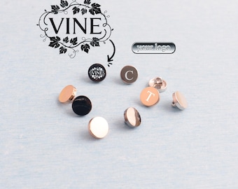 Personalized Laser Engraved Logo Button:Custom Brand Logo 10mm Round Metal Mini Buttons