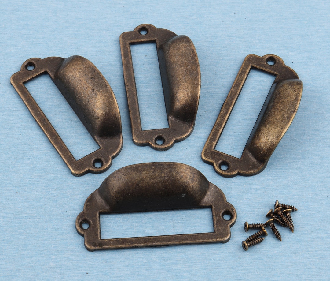 8240mm Antique Brass Color Hardware Vintage Card Holder Drawer