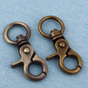 Antique Brass Swivel Snap Hooks: 13mm Lobster Clasp for Bag Straps