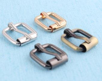 10pcs metal roller pin belt buckles,13mm inner silver/black/gold/bronze slide belt buckle adjuster buckle for shoes, bags, straps