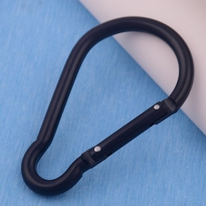 Schwarzer birnenförmiger Aluminium Karabiner Clip: Schlüsselanhänger Haken