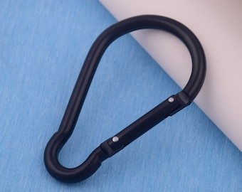 1-2-4 pcs anneau mousqueton noir en forme de poire, clip mousqueton en forme d’ampoule, clip porte-clés, crochet porte-clés, mousqueton en aluminium camp snap hook