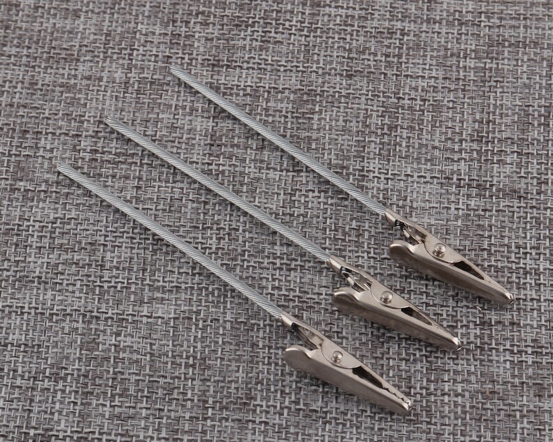 Silver alligator clips with teethmetal alligator clamp wires Etsy