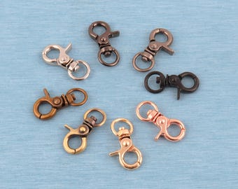 Swivel Snap Hooks: 4-10-20pcs Metal Lobster Clasps, Bag Hardware - 10mm