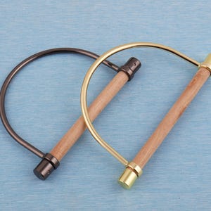 2 pcs metal bag handle wood pole,gun metal/light gold arch style handbag handle,semicircle bag bar thickness 6mm,DIY purse hardware