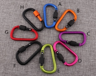 2-4-10pcs metal multicolor carabiner hook,80mm length 44mm width carabiner camp snap hook,fashion keychain carabiner for sports enthusiast