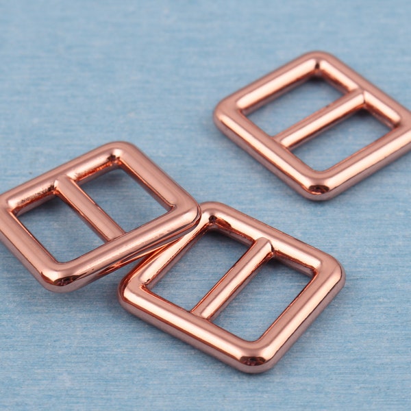 5/8" rose gold adjuster slide buckle,16mm inner metal trap metal tri-glide slide belt buckle,rectangle slide buckles,handbag strap fastener