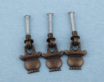 Schubladengriff aus Messing: viktorianischer Schmuckknauf (32 x 13 mm)