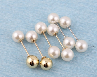Pearl Safety Pin Brooch: Shawl, Scarf & Flower Decoration - (2-4-10pcs, 33mm, Gold/Silver)
