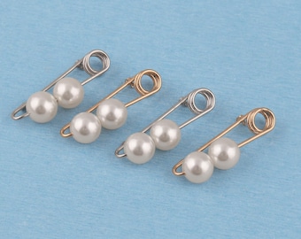 Pearl Safety Pin: Ivory Brooch Pin for Shawl or Scarf (60mm)
