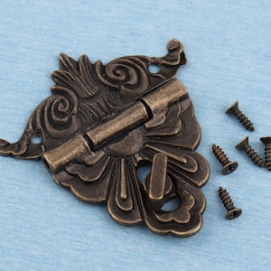 59*55mm Antique Brass Wooden Box Lock Latch Jewelry Box Catches and Latch Gift Box Latches Ancient Chest Wooden Box Hasp Hardware Supplies