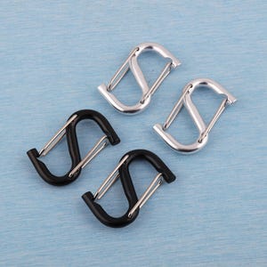 S-Biner Carabiner Keychain: 58mm Snap Hook Clip - Black/Silver