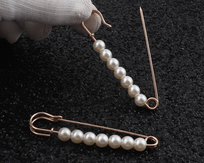 Pearl Safety Pin70mm Length the Same Ivory Pearls Brooch Pin Etsy Australia