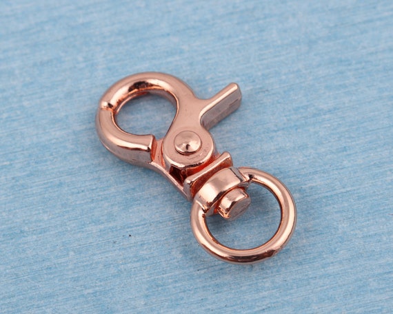 Metal Rose Gold Color Swivel Snap Clasp,10mm Inner Push Gate Hook