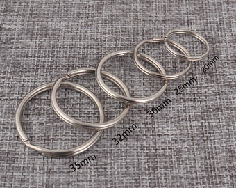 round silver split key rings,20/25/30/32/35mm key chain ring,metal double key fob ring,O rings craft finding 50pcs