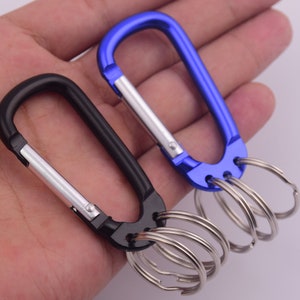 Carabiner Clip Small Key Chain 10pcs Karabiner Black 47mm Aluminum