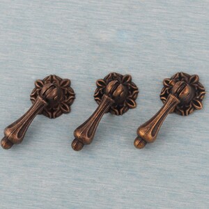 Vintage Floral Base  Pull -  Single Hole Drawer Knob Dresser Cupboard Furniture Hardware