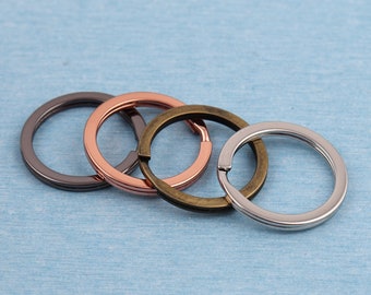 1 "double open ring,25 mm round link, open ring key chain, Black, silver, bronze, rose gold