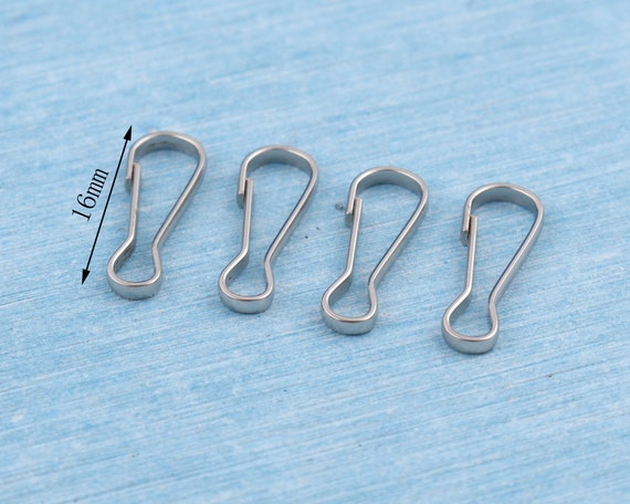 100pcs Mini Lanyard Hook, 16mm Length Silver Lanyard Snap Clip Hooks Zipper  Pull Clasp, Hook for ID Card or Key Chain 