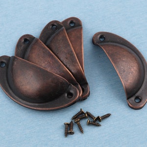 81*33mm Antique Copper Iron Cup Drawer Handle Cup Pulls Cabinet Knob Pull Drawer Pulls Handles Furniture Knobs Handle Drawer Pulls