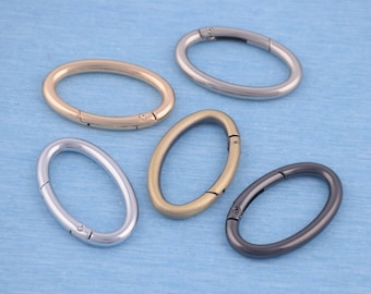 4-10pcs 1.5"(38mm) spring oval rings,spring O ring,bag snap hooks,keychain rings, Gold/black/silver/chrome/bronze
